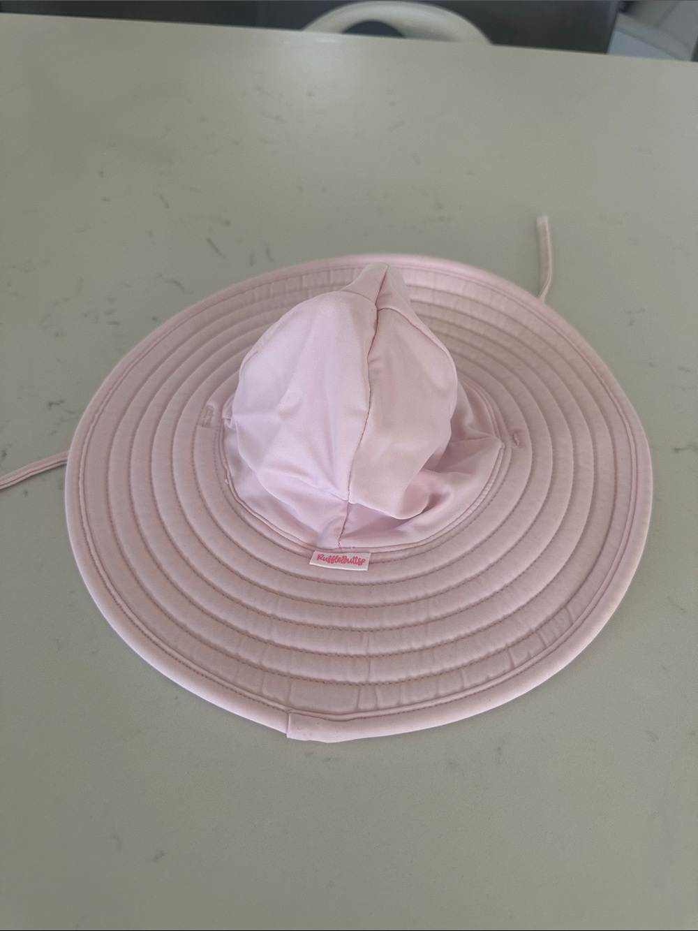 Ruffle Butts Baby Sun Hat - Light Pink Wide Brim